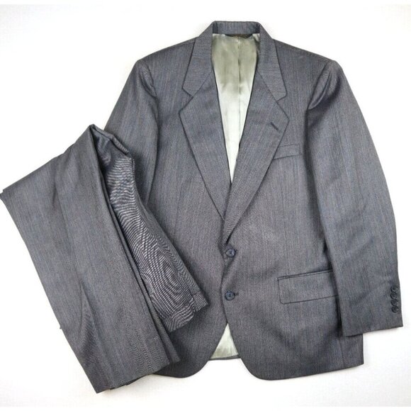 VINTAGE SANSABELT JAYMAR - MEN'S GRAY SUIT - SIZE 42S, PANTS SIZE 38 X 27.5 - Picture 2 of 16